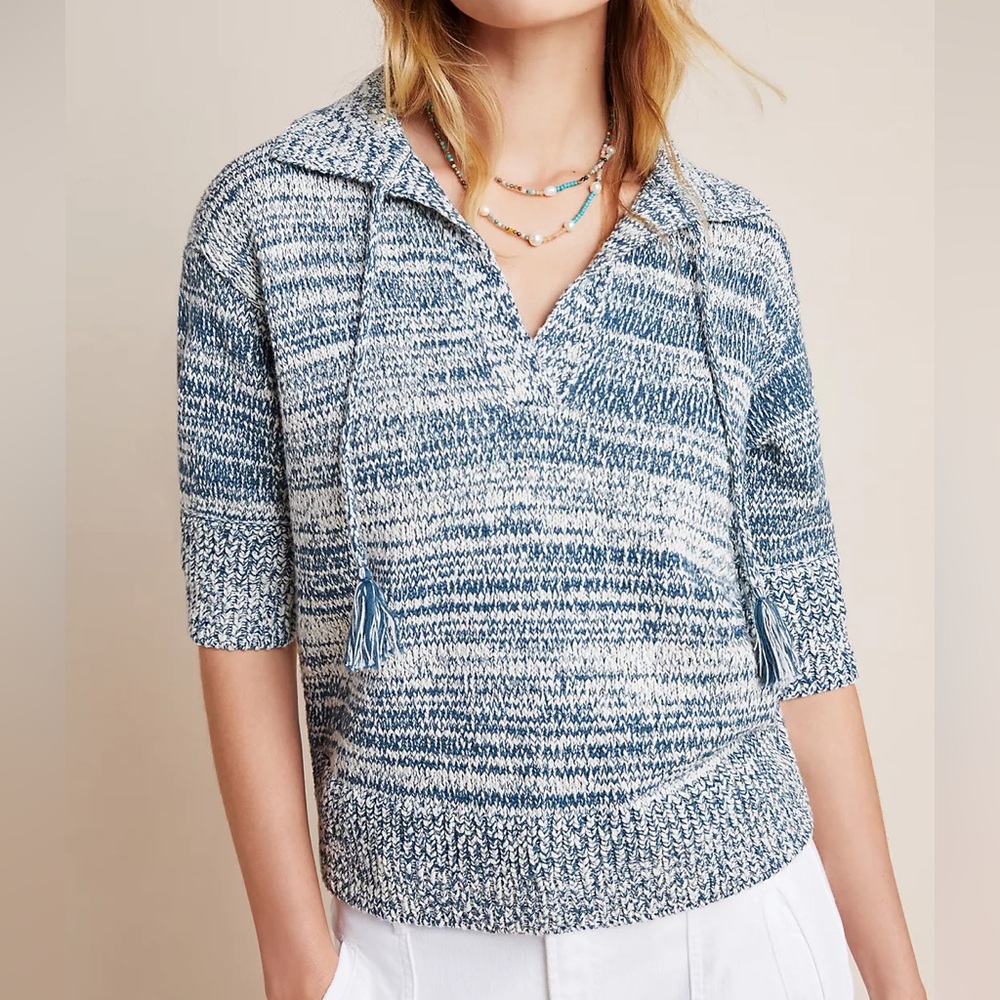 Anthropologie Carlotta Knit Pullover in Turquoise, Size XS